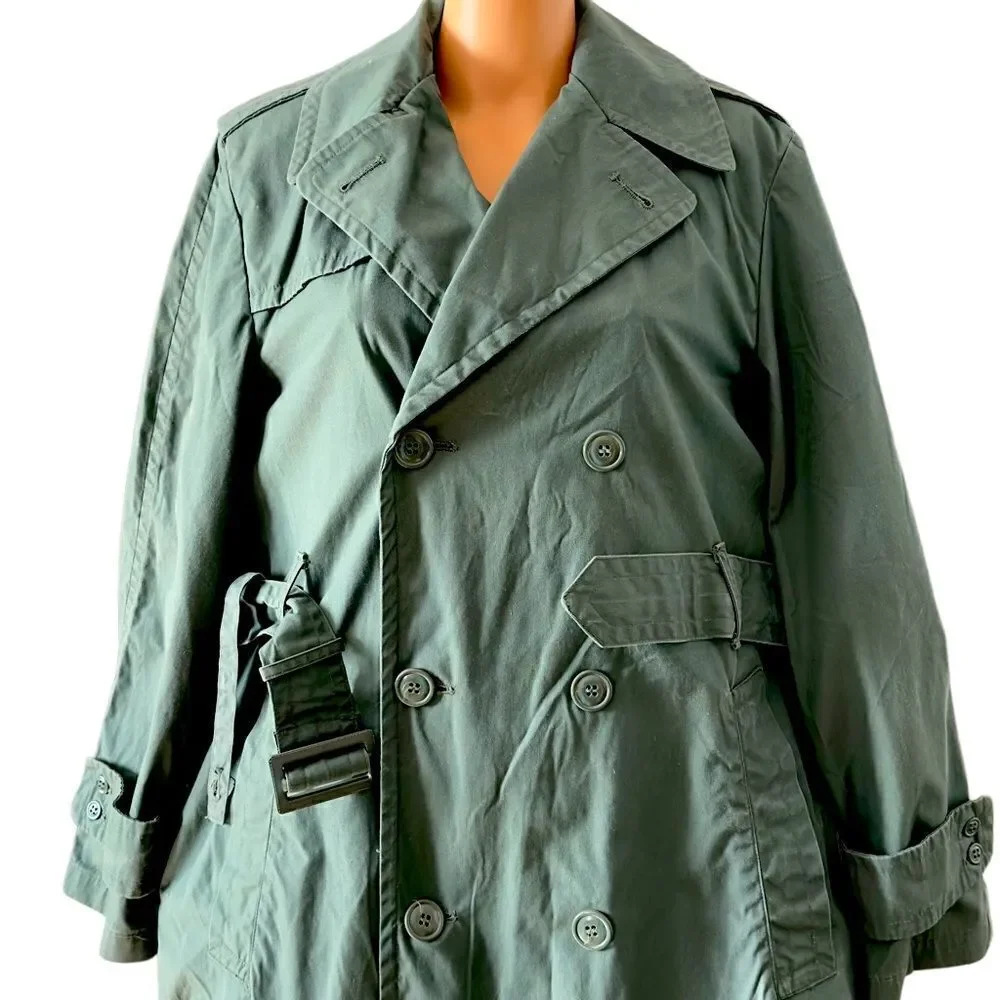 Rolane Sportswear, INC Vintage Men’s Military Trench Coat Army Green Size 36R